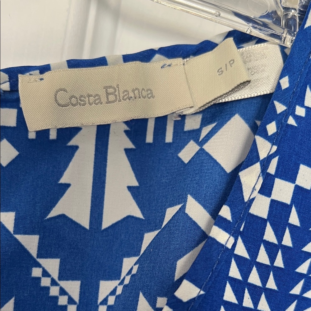 🌷6/$20🌷 Costa Blanca Azure and Ivory Patterned Dress - Picture 2 of 3